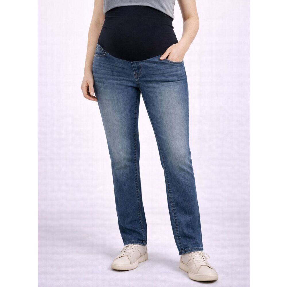 Liz Lange For Target Maternity Full Panel Bootcut Jeans Blue 4